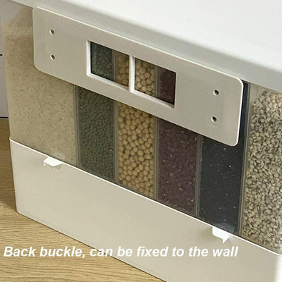 Adjustable 6-Grid Wall-Mounted Storage for Dry Grains